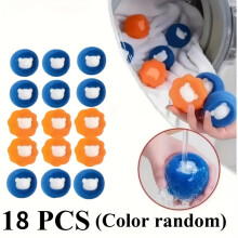 (Assorted, 18pcs/set) 3/5/6pcs Pet Hair Removal Laundry Balls - Time & Energy-Saving, Wrinkle Reduction, Durable Polycarbonate, for Delicates & Heavy Duty Washes