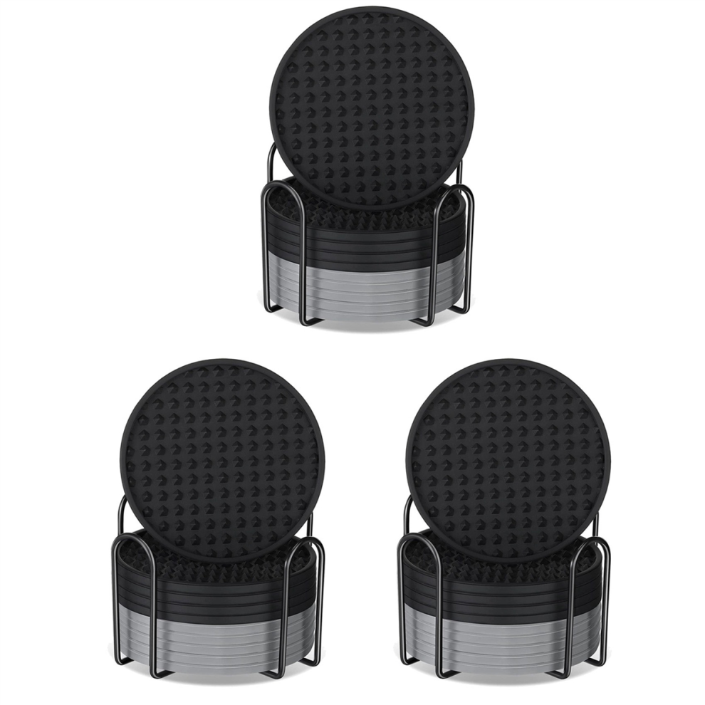 10 Pack Coasters for Drinks Silicone Coaster with Holder-image-OPC-PJ2ZRWT-NEW