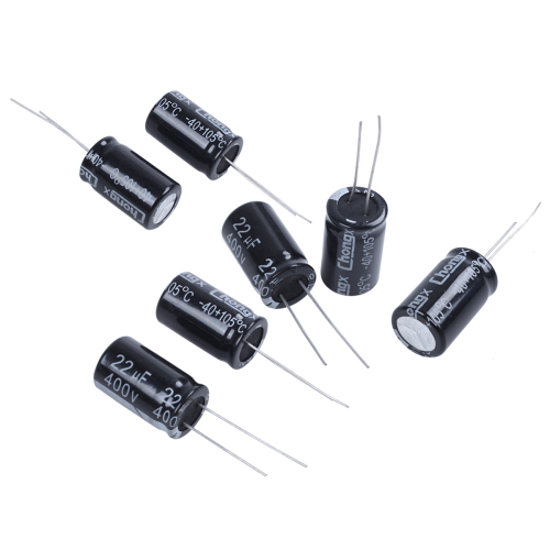 10 Pcs 22uF 400V 105C Electrolytic Capacitors Black 13mm x 21mm 1