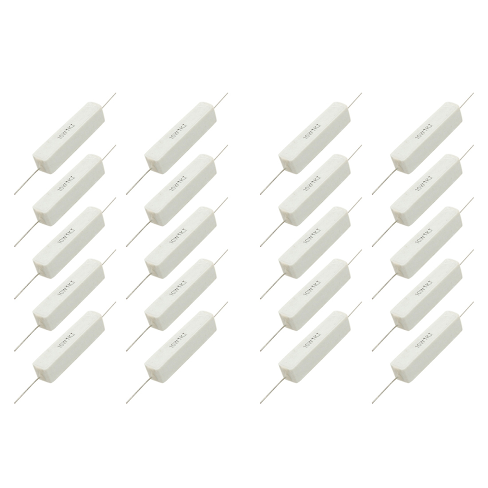 10 Pcs 1K Ohm 5% Ceramic Cement Power Resistor 10W Watt 4711434711689