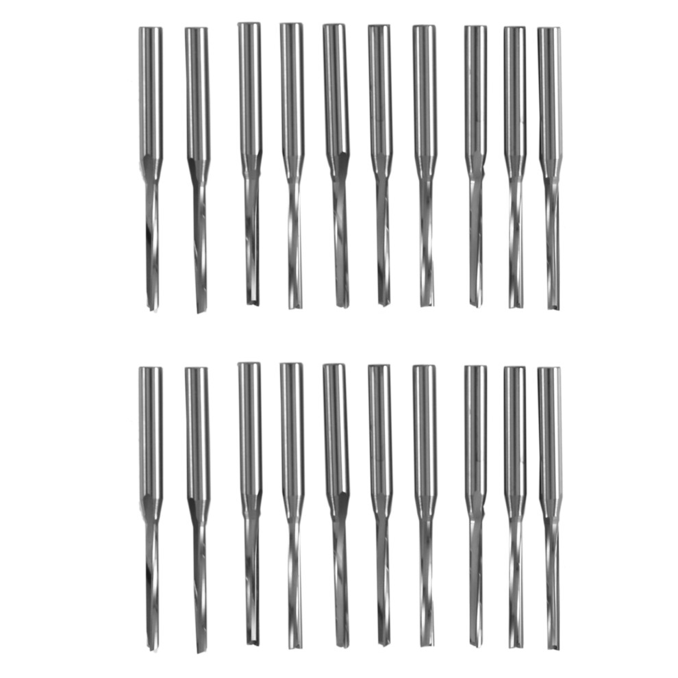 10 Pcs Two Flutes Straight End Mills Straight Slot Bit Wood Cutter 4711434717421