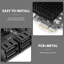 10 Port SATA 3.0 to PCIe X1 Expansion Card PCI Express SATA Adapter