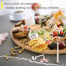 10 Pieces of Mini Cute Cartoon Eyes Lunch Box Decoration Fork