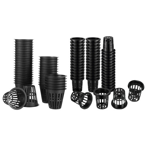 100 Pack Net Cups Slotted Mesh Wide Lip Filter Plant Net Pot