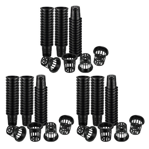 100 Pack Net Cups Slotted Mesh Wide Lip Filter Plant Net Pot