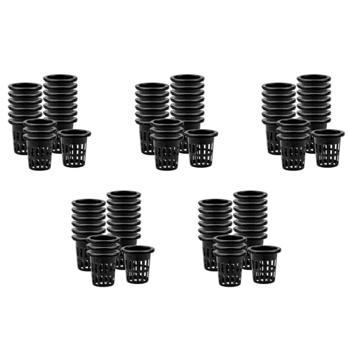 100 Pack Net Cups Slotted Mesh Wide Lip Filter Plant Net Pot Bucket