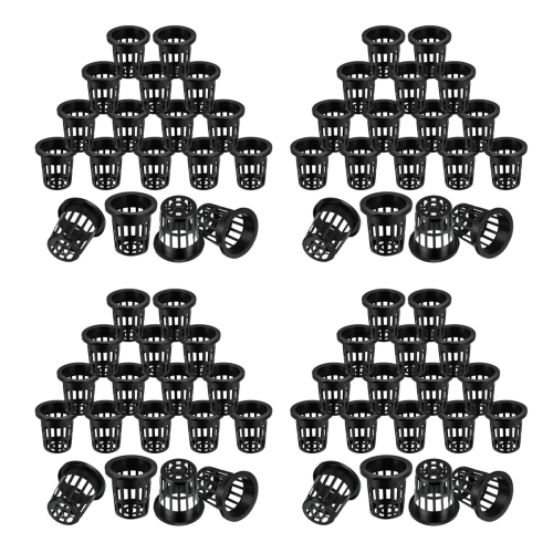 100 Pack 2.36 Inch Cups Slotted Mesh Wide Lip Filter Plant Net Pot 1