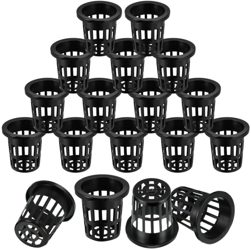 100 Pack 2.36 Inch Cups Slotted Mesh Wide Lip Filter Plant Net Pot 2