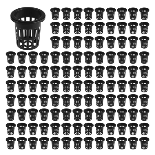100 Pack Net Cups Slotted Mesh Wide Lip Filter Plant Net Pot 1