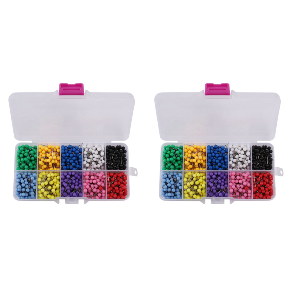 1000 Pcs Map Tacks Push Pins Plastic Head With Steel Point Cork 4711434742294