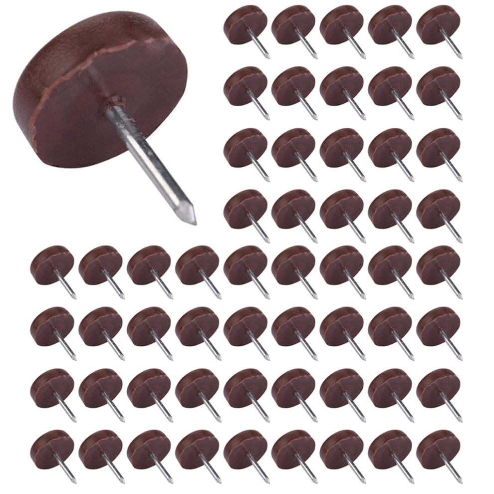 100 Pcs Chair Table Furniture Leg Bottom Feet Plastic Pads Skid Nail 4711434720155