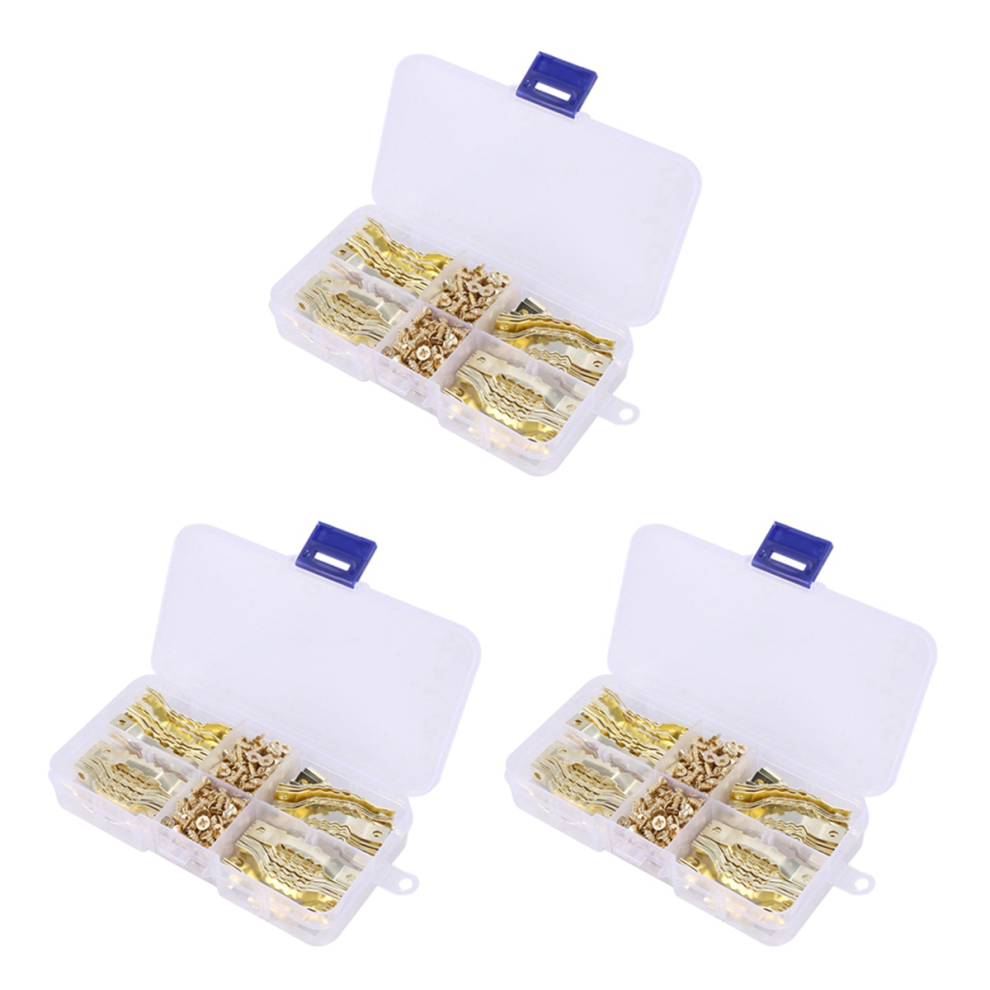 100 Sets Golden Saw Tooth Hooks Hardware With Screws Sawtooth Hangers-image-OPC-PJ2ZXHC-NEW
