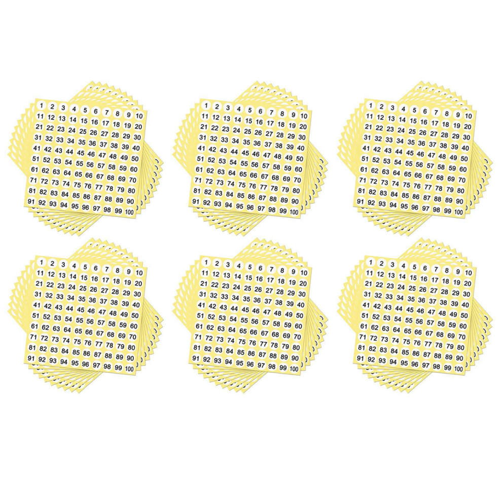 100 Sheets Number Labels Stickers 1-100 Numbers Round Stickers-image-OPC-PJ2ZXHN-NEW