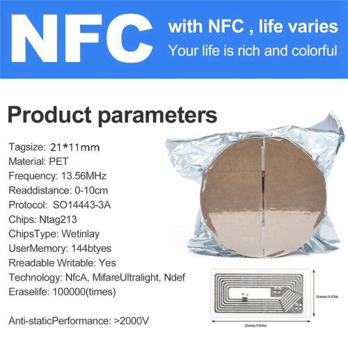 100 PCS NFC Tags Sticker with NTAG213 Chip Blank 1