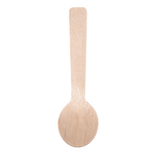 100Pcs Disposable Wooden Spoon Mini Ice Cream Spoon 2