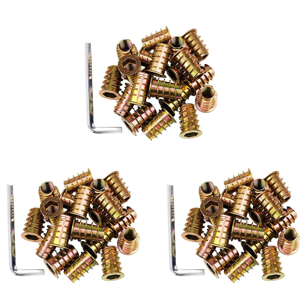 100Pcs M6 X 15Mm Furniture Screw In Nut Threaded 4711434744304