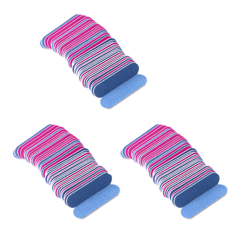 100Pcs Nail Files Double Color Wooden Mini Buffer Sanding 180/240