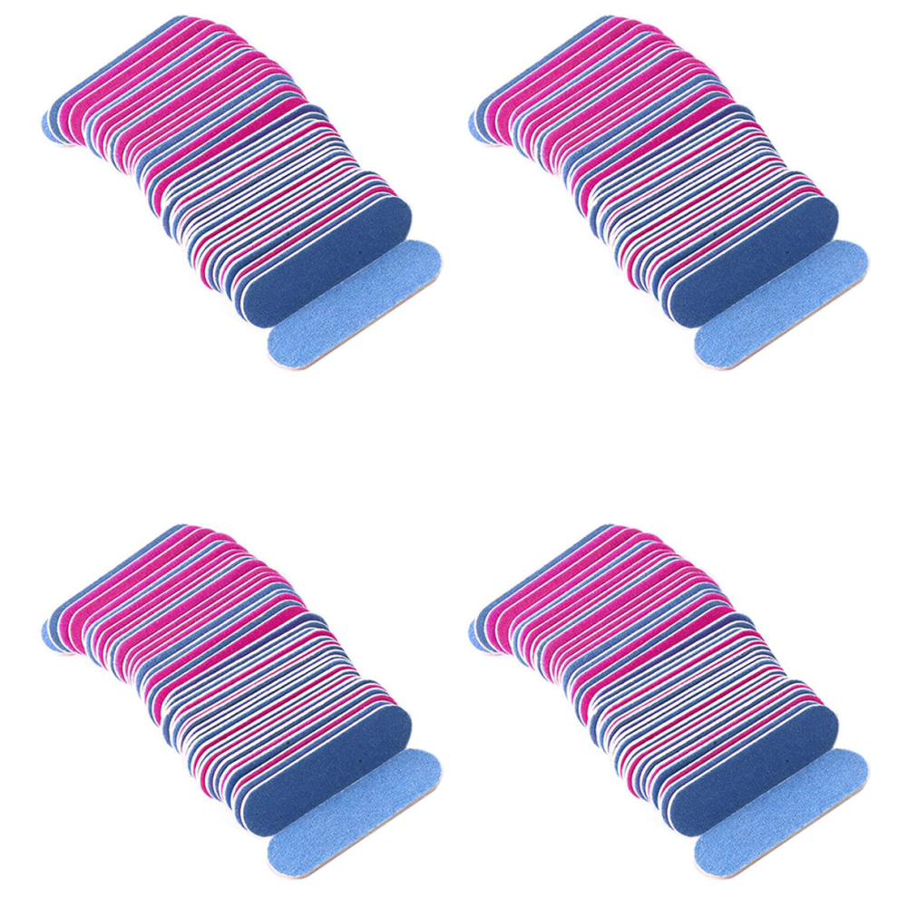 100Pcs Nail Files Double Color Wooden Mini Buffer Sanding 180/240