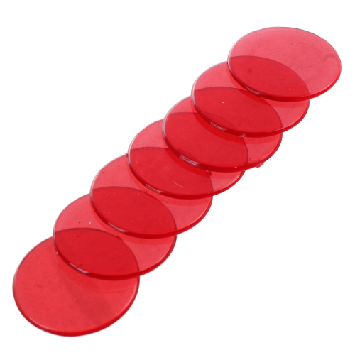 100pcs Clear Red Plastic Bingo Chips 1.9cm 2