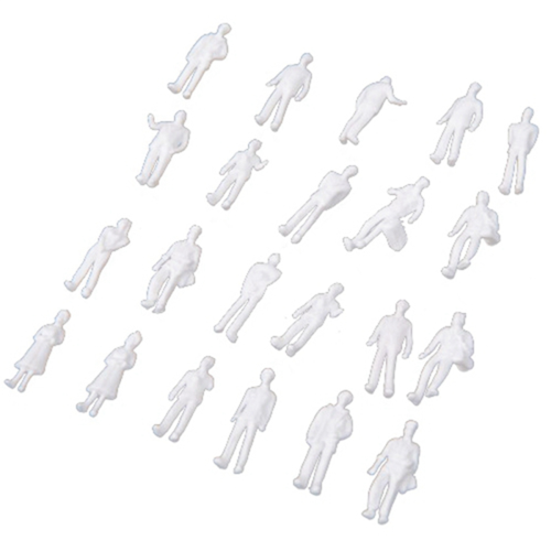 100pcs HO Scale 1:100 White Model People Unpainted Train Figures 1