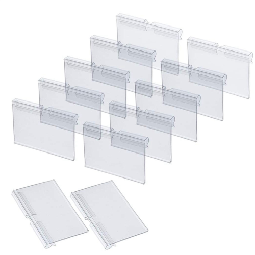 100Pcs Clear Plastic Label Holders for Wire Shelf Retail Price Label 1