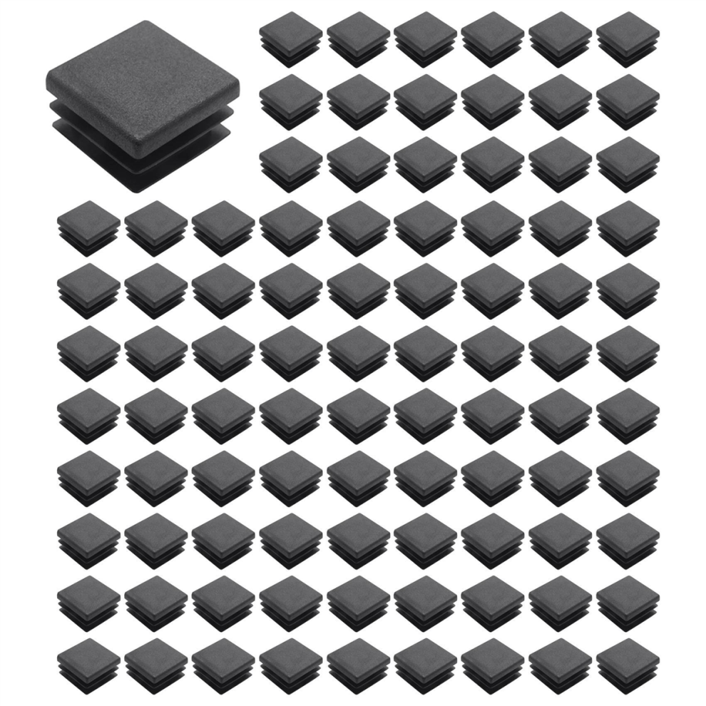 100pcs Plastic Square Tube Inserts End Blanking Caps 2x 20mm Black-image-OPC-PJ2ZYYS-NEW