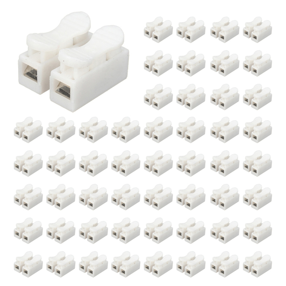 100Pcs Plastic 2 Pin Quick Cable Connector Wiring Terminal 10A 250V 4711434724535