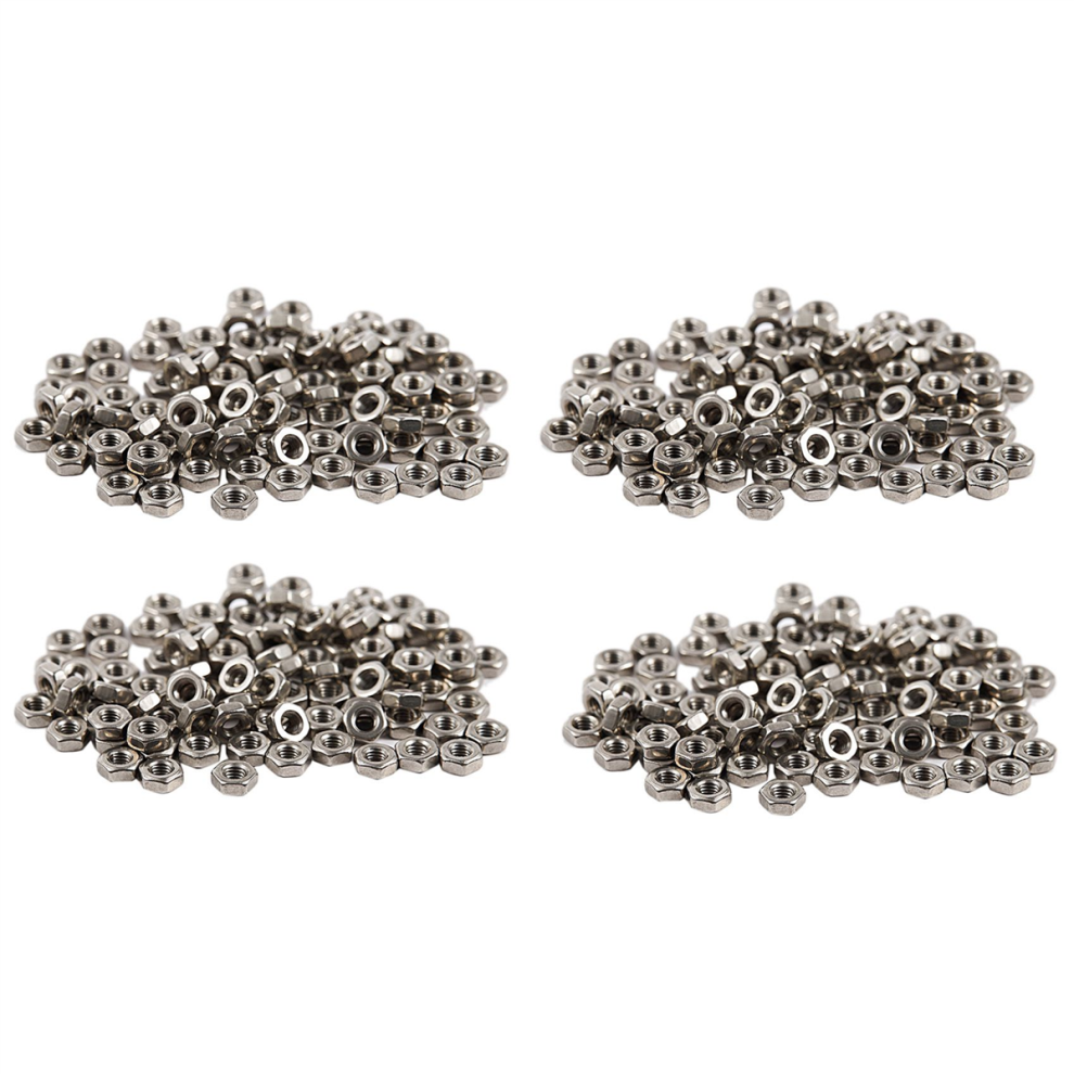 100Pcs M3 3Mm Female Thread Hex Metal Nut Fastener Silver Tone 4711434724313
