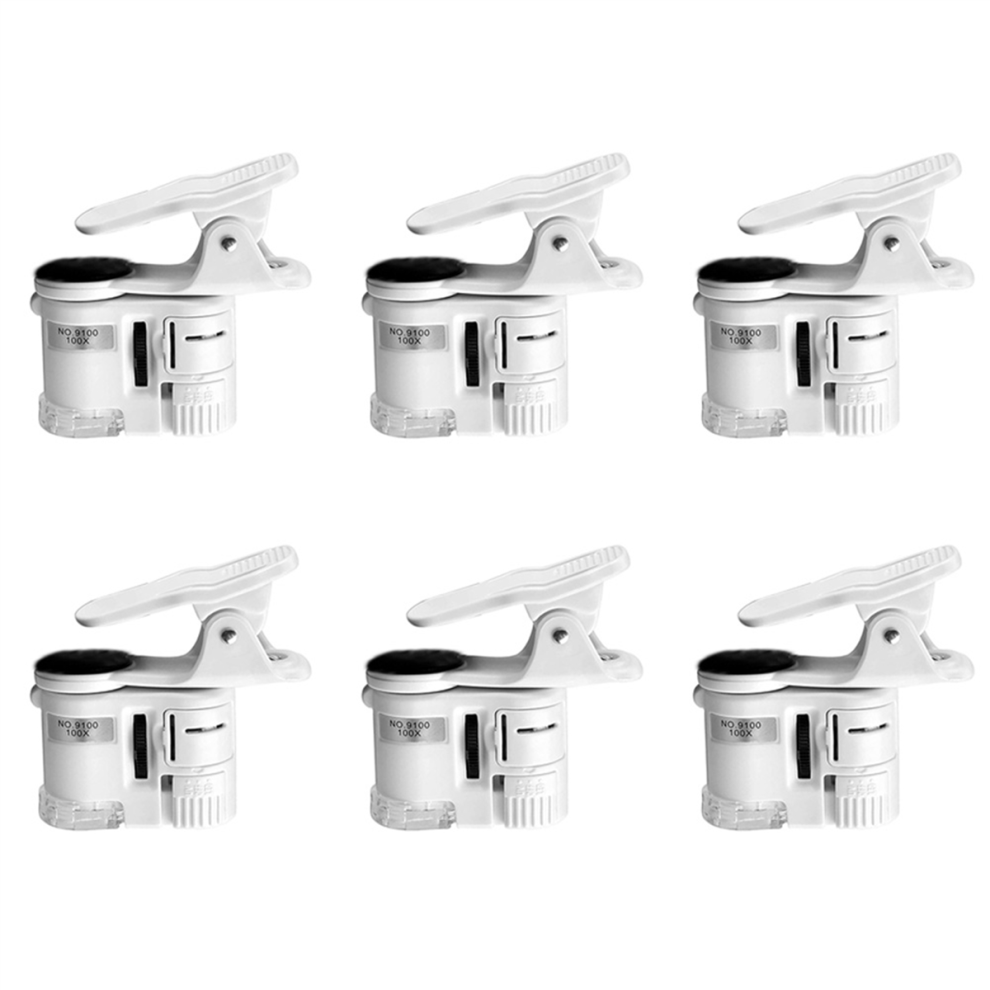 100X Zoom Clip-On Microscope With Led Magnifying Lens Glass Light 4711434725631
