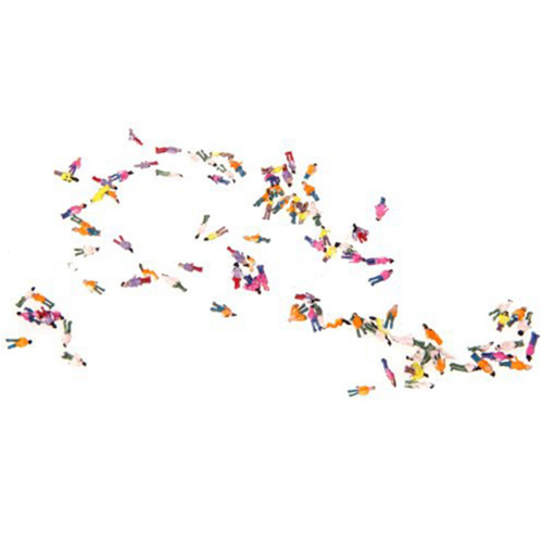 100pcs Z Scale 1:200 Mix Painted Model People Train Park Street 2