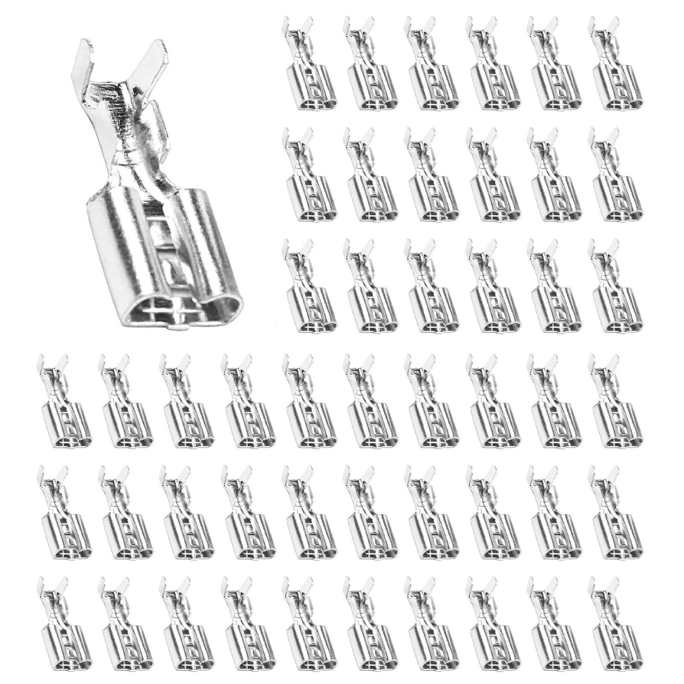 100X6.3mm Uninsulated Female Spade Push On Crimp Terminal 2.5Mmâ² 4713408180965