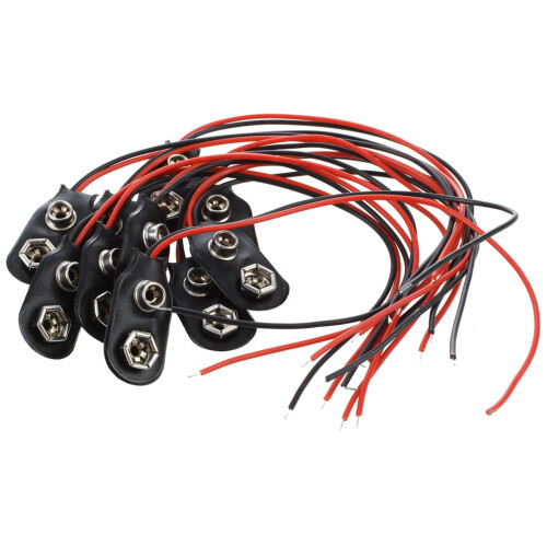 10pc PP3 MN1604 9V 9 Battery Holder Clip Snap On Connector Cable Lead 1