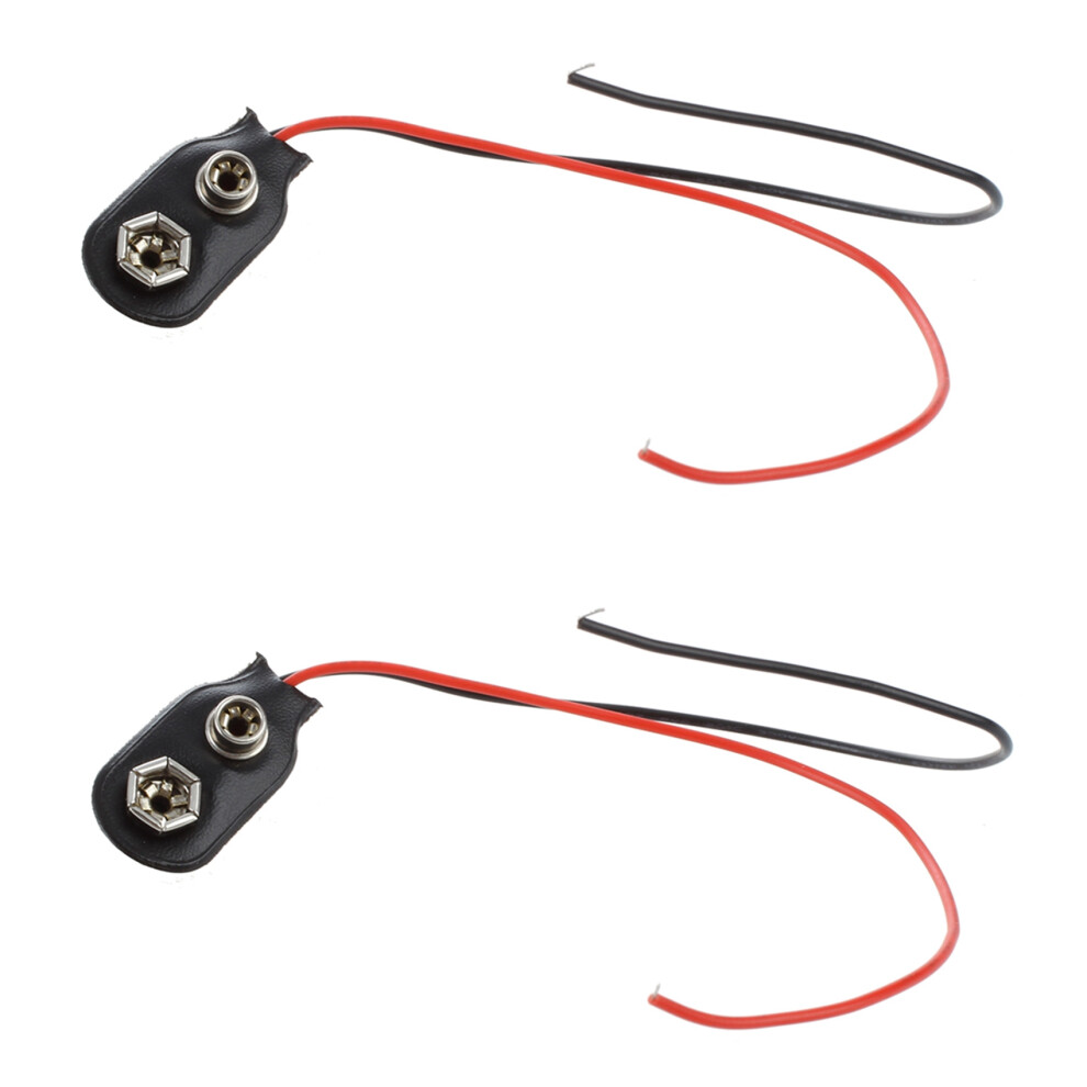 10Pc Pp3 Mn1604 9V 9 Battery Holder Clip Snap On Connector Cable Lead Red/Black
