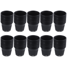 10pcs 3 inch Mesh Pot Net Planting Basket Hydroponic Black