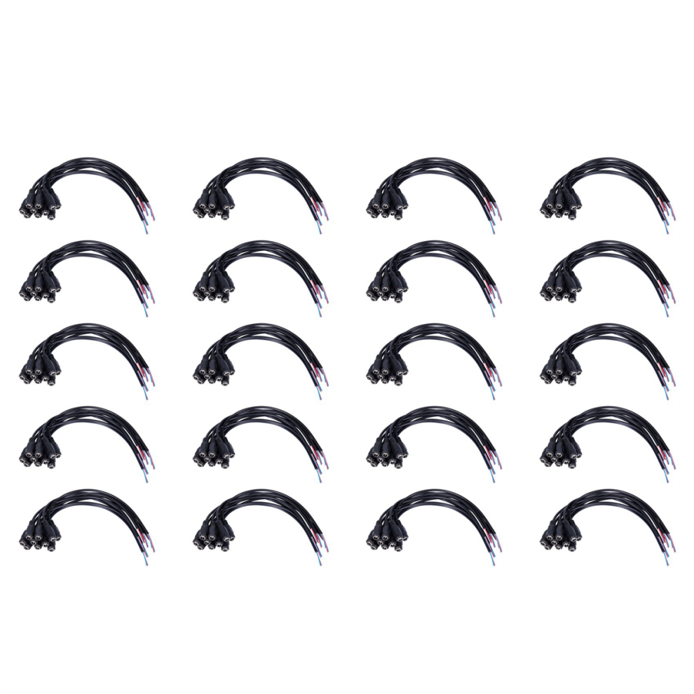 10Pcs 12V Dc Power Plug Female Connector Cable 5.5X2.1mm 15Cm 4711434736491