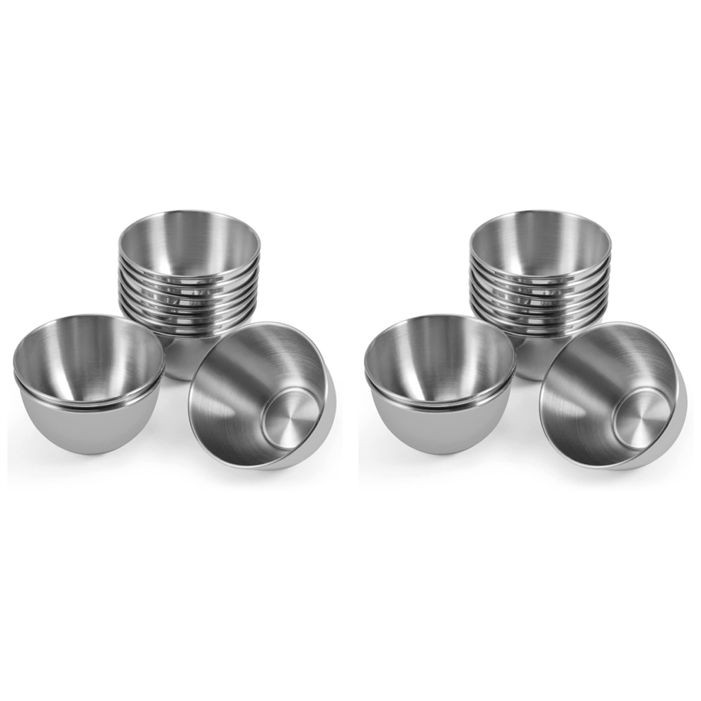 10Pcs 3.3Inch Stainless Steel Sauce Dishes Sushi Dipping Bowl, Silver-image-OPC-PJ522KY-NEW