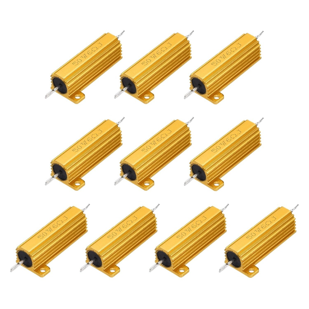 10Pcs 50W 6 Ohm Aluminum Case Resistor With 5% Tolerance 4711434737061