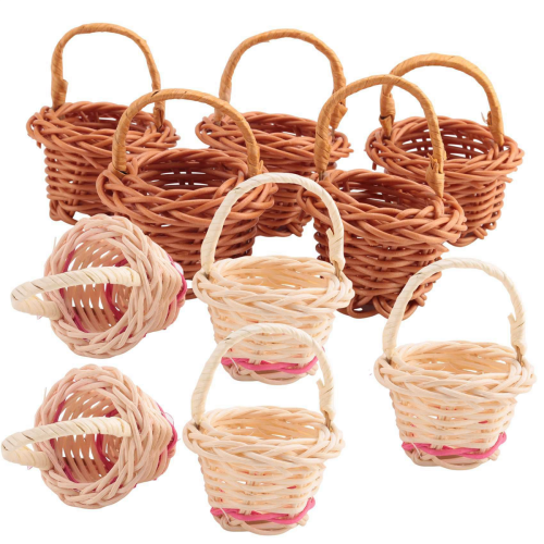 10Pcs Basket Mini Woven Baskets with Handles Plant Pots Containers 1