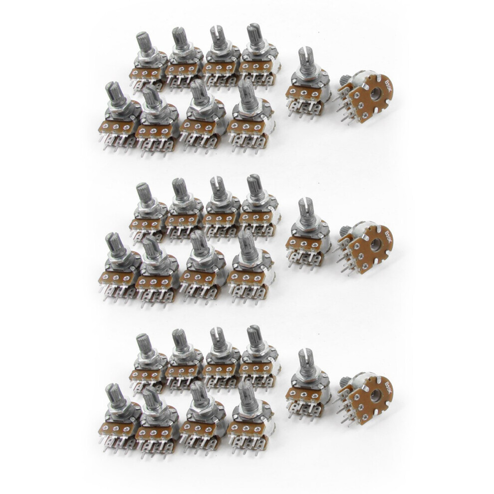 10Pcs Dual Linear Knurled Shaft Potentiometer 50K Ohm B50k 4711434738488