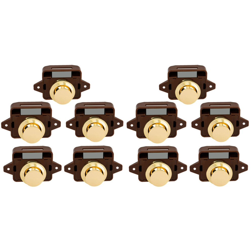 10Pcs Keyless Push Button Catch Door Knob Lock For Rv Caravan Cabinet 4713408167164