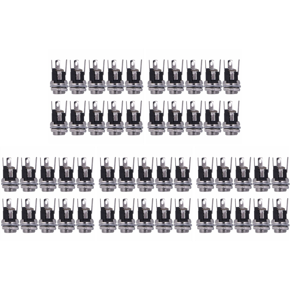 10Pcs Dc Power Supply Jack Female Panel Mount Connector 5.5X2.1mm New 4713408185229