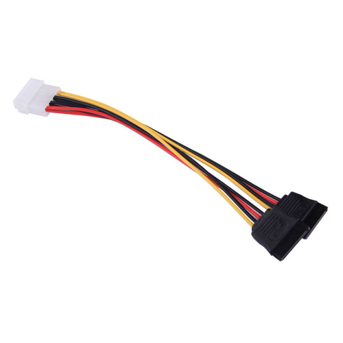 10Pcs Laptop Adapter 4Pin Molex to 2 Serial SATA Power Supply Cable 2