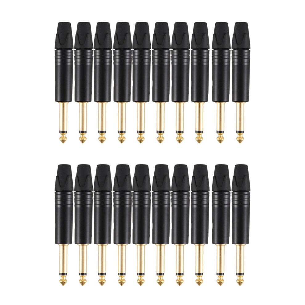 10Pcs Plug Mono 6.35 Mm 6.5Mm Stereo Jack Plug Black 4713408170690