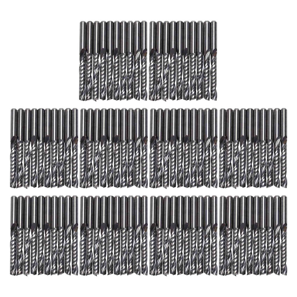 10Pcs Cnc Router Bits 3.175 X 22Mm Single Flute Spiral Carbide 4711434738143