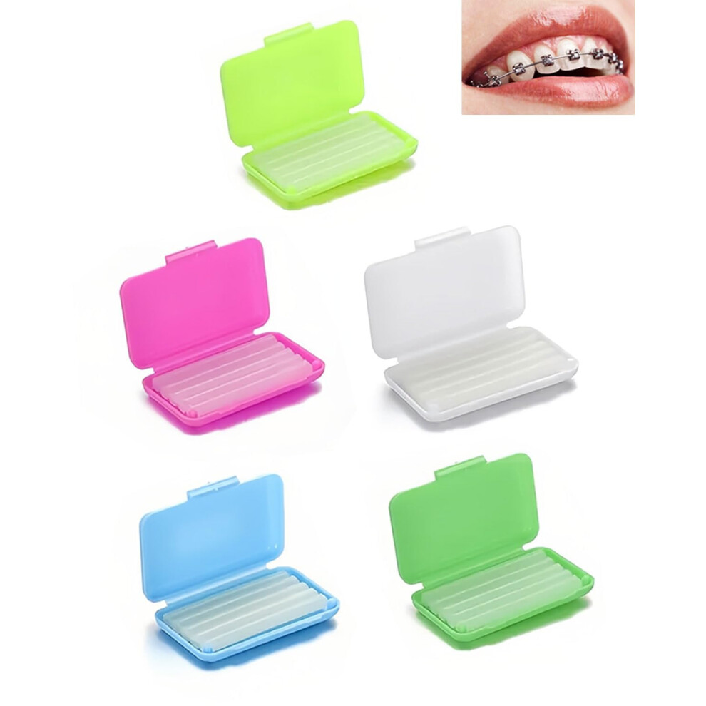 Pack of 5 Braces Wax, Dental Wax, Orthodontic Wax, Irritation Pain Relief Braces Wax, 5 Flavours