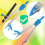 10Pcs School Protractor Set Rulers for Maths and Engineering, Blue 4