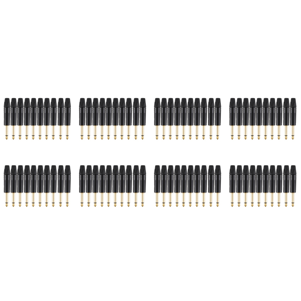 10Pcs Plug Mono 6.35 Mm 6.5Mm Stereo Jack Plug Black 4713408170645