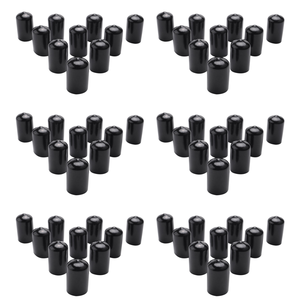10Pcs Rubber End Caps 16Mm Id Pvc Round Tube Bolt Cap Cover Black 4713408172021