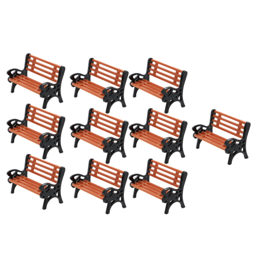 10Pcs Model Train HO N O Scale 1:75 Bench Chair Model 2