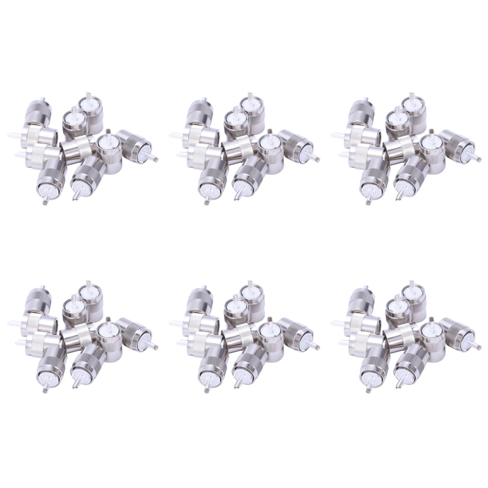 10Pcs Uhf Male Pl259 Plug Solder Rg8 Rg213 Lmr400 7D- Cable Silver 4713408174612